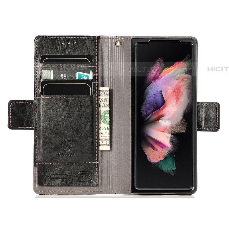 Handytasche Stand Schutzhülle Flip Leder Hülle S03D für Samsung Galaxy Z Fold4 5G