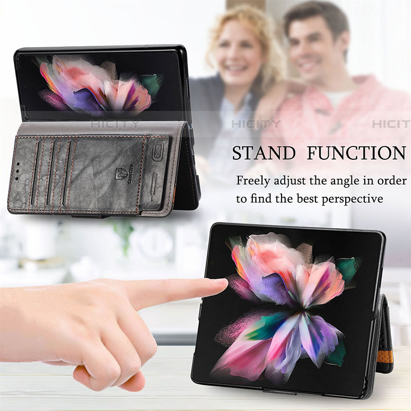 Handytasche Stand Schutzhülle Flip Leder Hülle S03D für Samsung Galaxy Z Fold4 5G