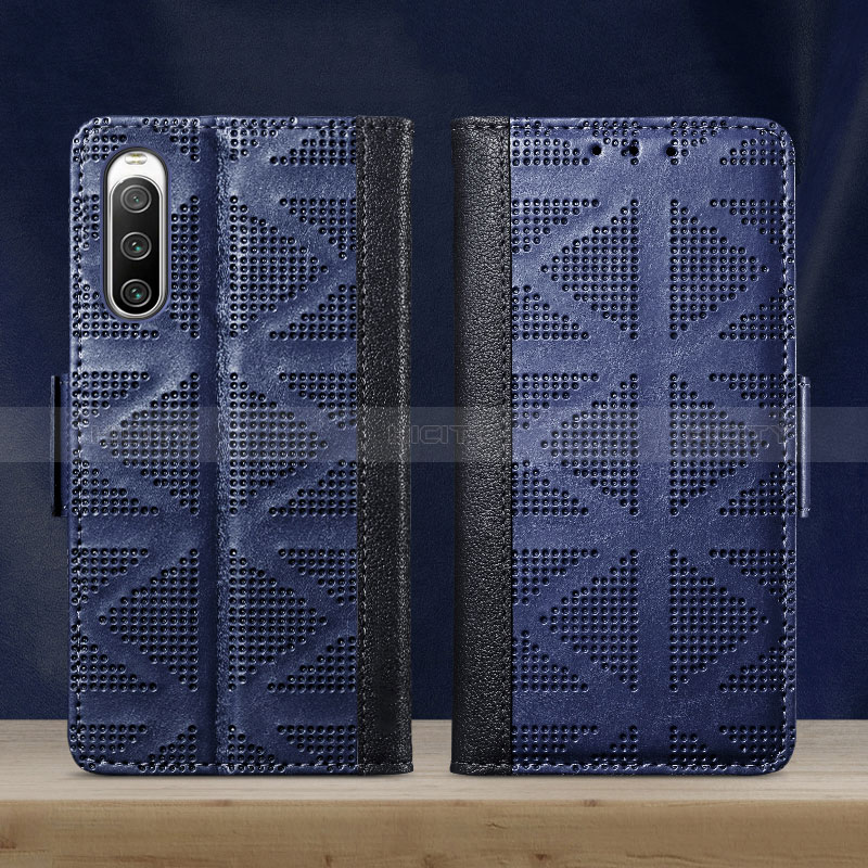 Handytasche Stand Schutzhülle Flip Leder Hülle S03D für Sony Xperia 10 V Blau