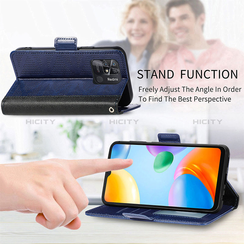 Handytasche Stand Schutzhülle Flip Leder Hülle S03D für Xiaomi Redmi 10 Power groß