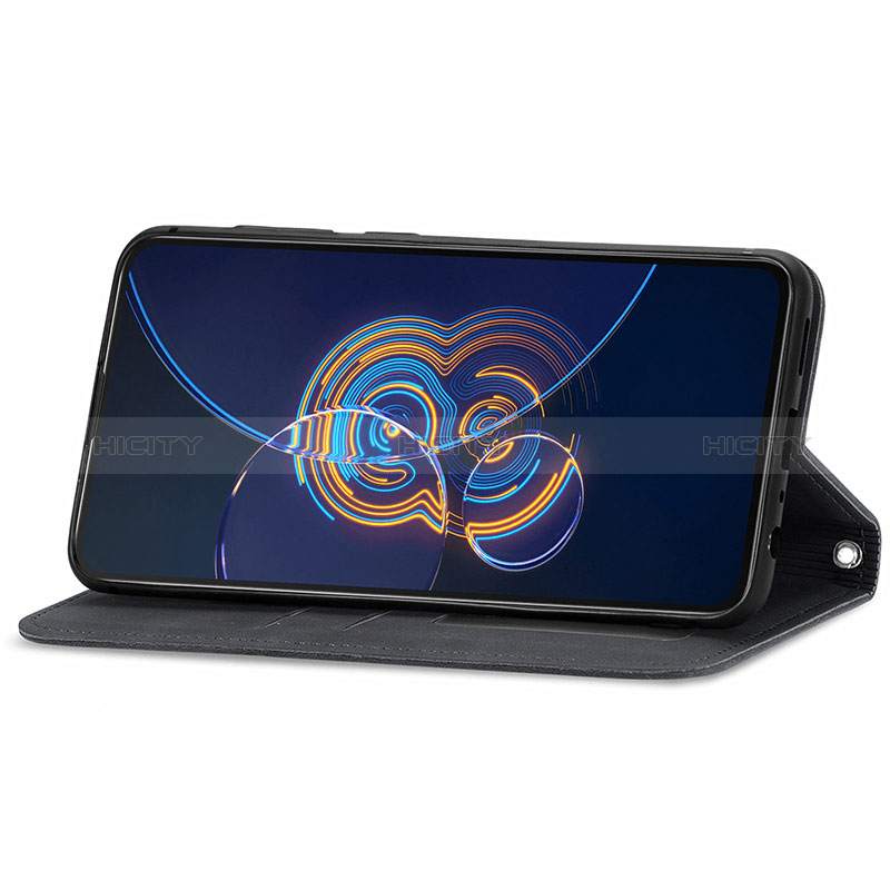 Handytasche Stand Schutzhülle Flip Leder Hülle S04D für Asus ZenFone 8 Flip ZS672KS groß