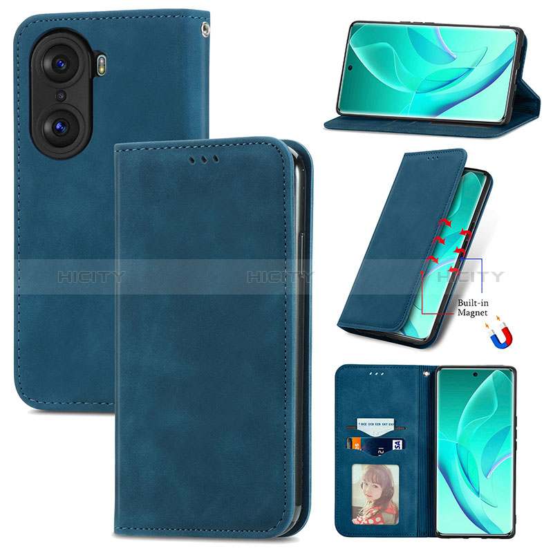 Handytasche Stand Schutzhülle Flip Leder Hülle S04D für Huawei Honor 60 5G groß