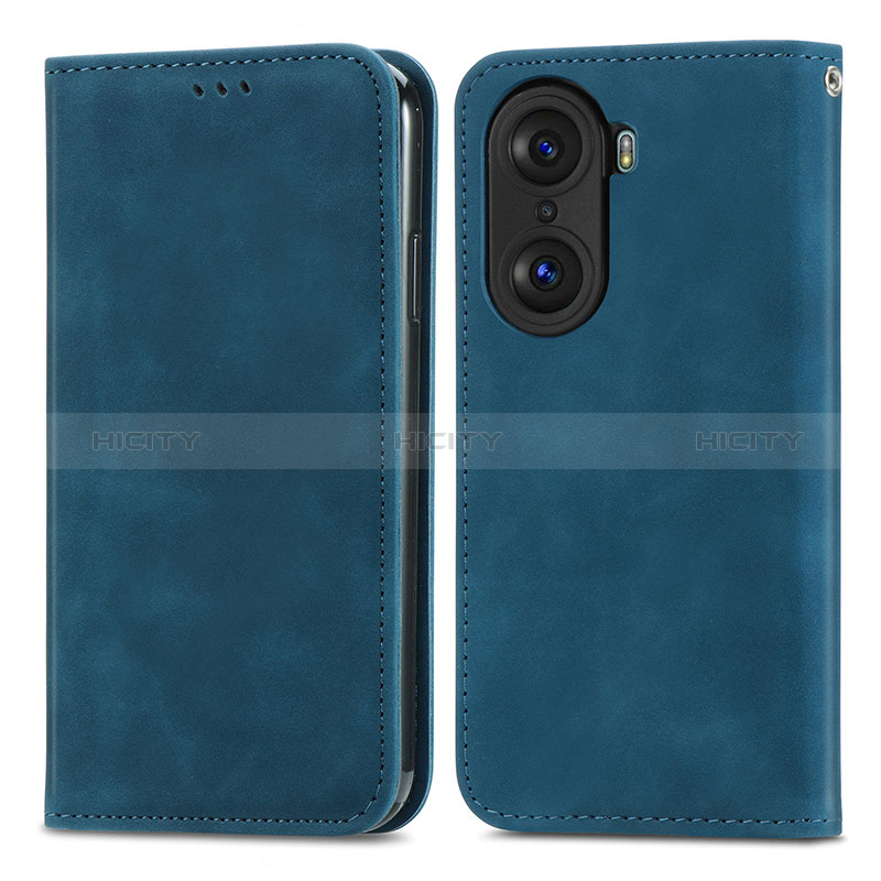 Handytasche Stand Schutzhülle Flip Leder Hülle S04D für Huawei Honor 60 Pro 5G Blau Plus