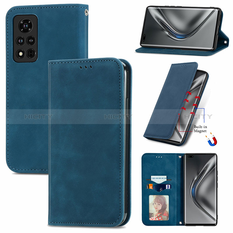 Handytasche Stand Schutzhülle Flip Leder Hülle S04D für Huawei Honor V40 5G groß