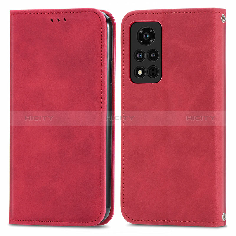 Handytasche Stand Schutzhülle Flip Leder Hülle S04D für Huawei Honor V40 5G Rot