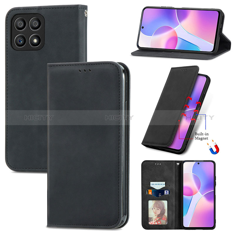 Handytasche Stand Schutzhülle Flip Leder Hülle S04D für Huawei Honor X30i