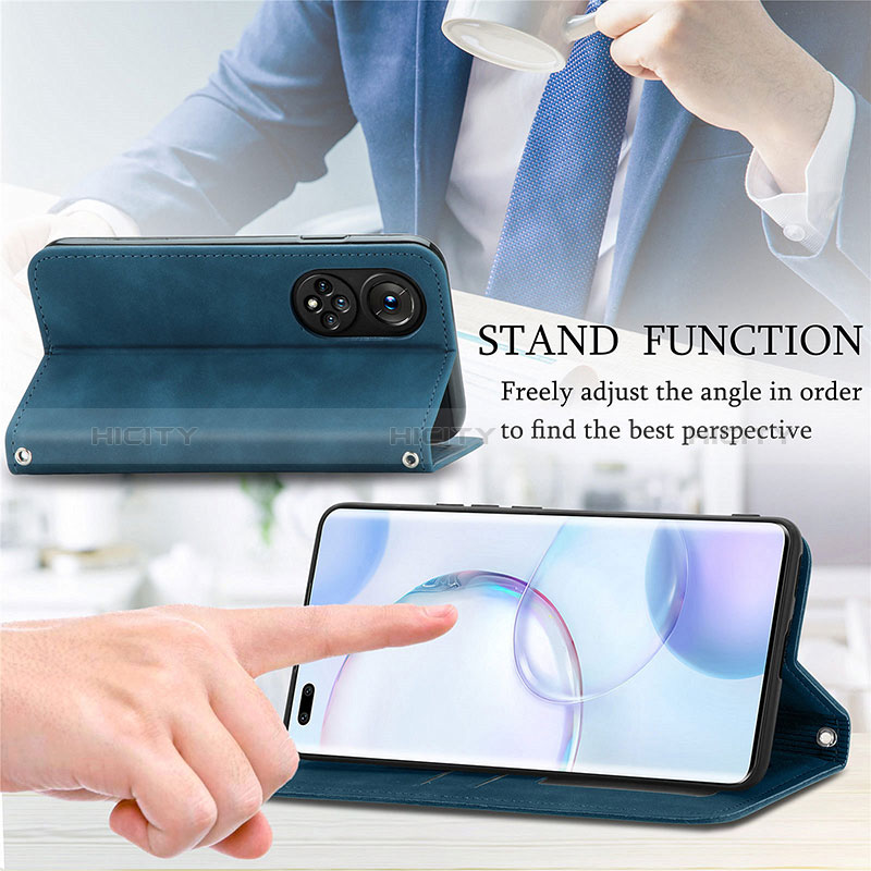 Handytasche Stand Schutzhülle Flip Leder Hülle S04D für Huawei Nova 9 Pro groß