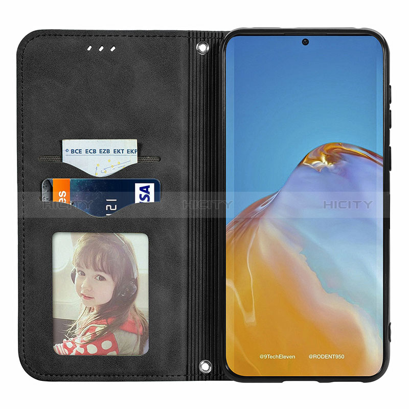 Handytasche Stand Schutzhülle Flip Leder Hülle S04D für Huawei P50 groß