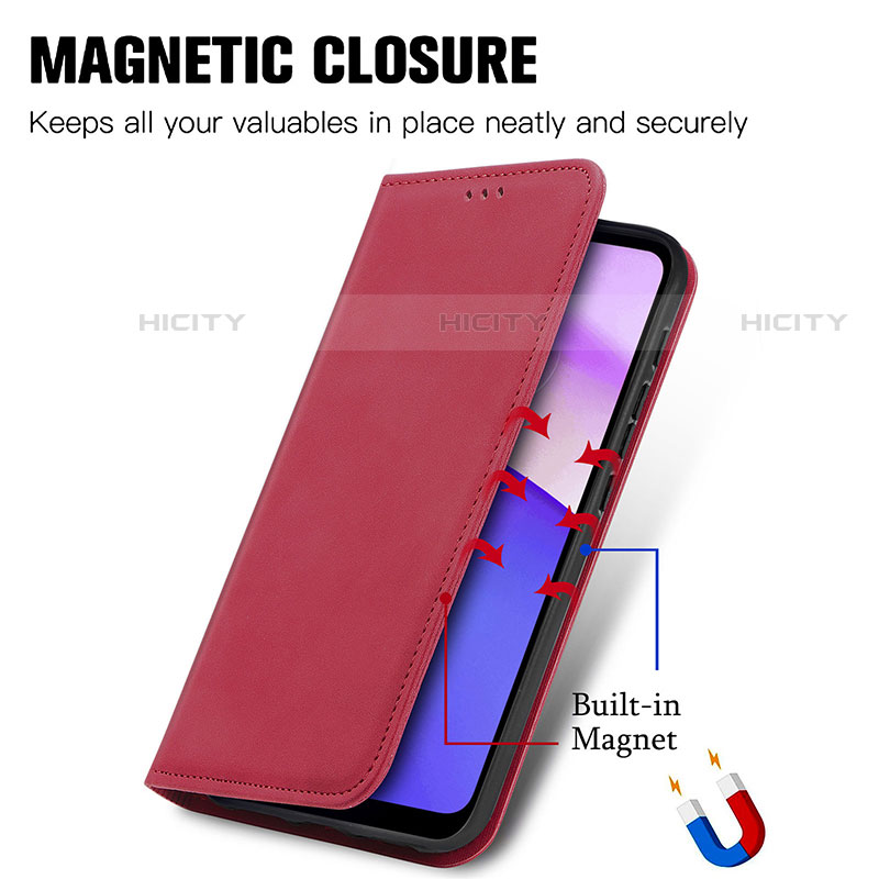 Handytasche Stand Schutzhülle Flip Leder Hülle S04D für Motorola Moto E20 groß