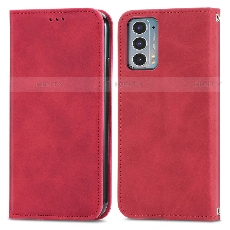 Handytasche Stand Schutzhülle Flip Leder Hülle S04D für Motorola Moto Edge 20 5G Rot Plus