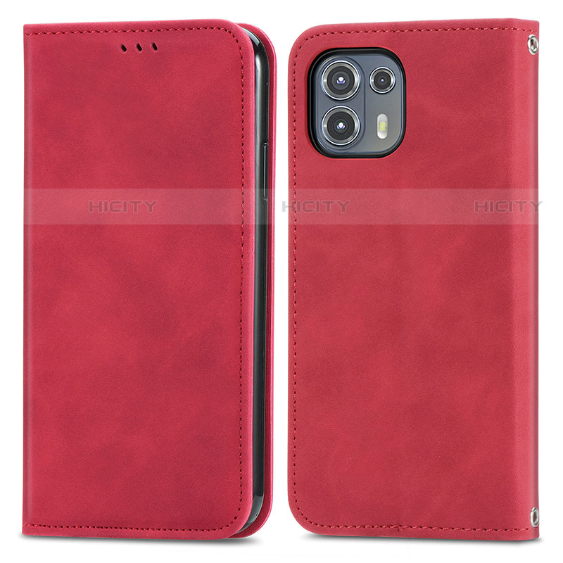 Handytasche Stand Schutzhülle Flip Leder Hülle S04D für Motorola Moto Edge 20 Lite 5G Rot Plus