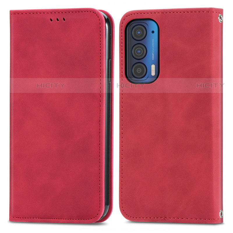 Handytasche Stand Schutzhülle Flip Leder Hülle S04D für Motorola Moto Edge (2021) 5G Rot