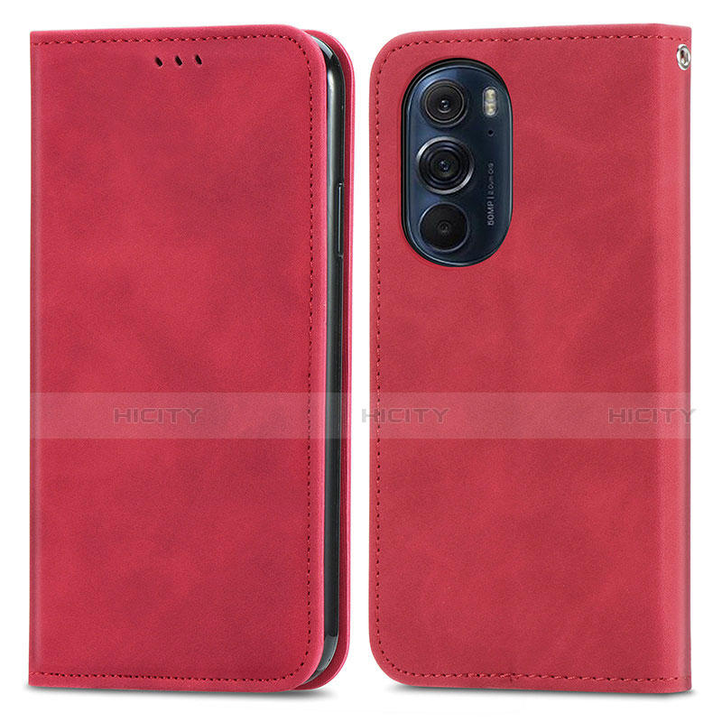 Handytasche Stand Schutzhülle Flip Leder Hülle S04D für Motorola Moto Edge 30 Pro 5G Rot