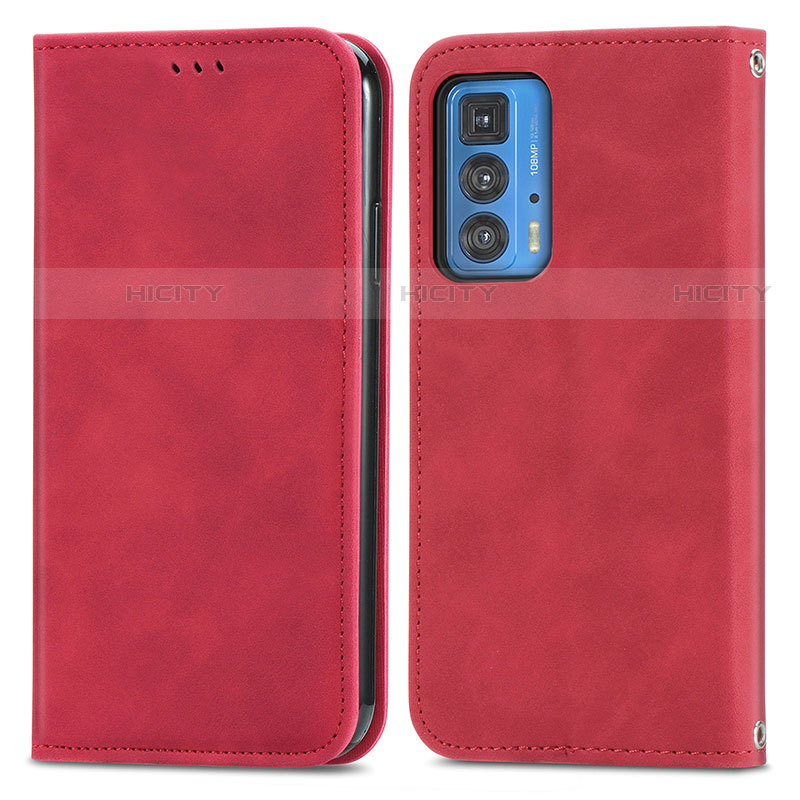 Handytasche Stand Schutzhülle Flip Leder Hülle S04D für Motorola Moto Edge S Pro 5G Rot