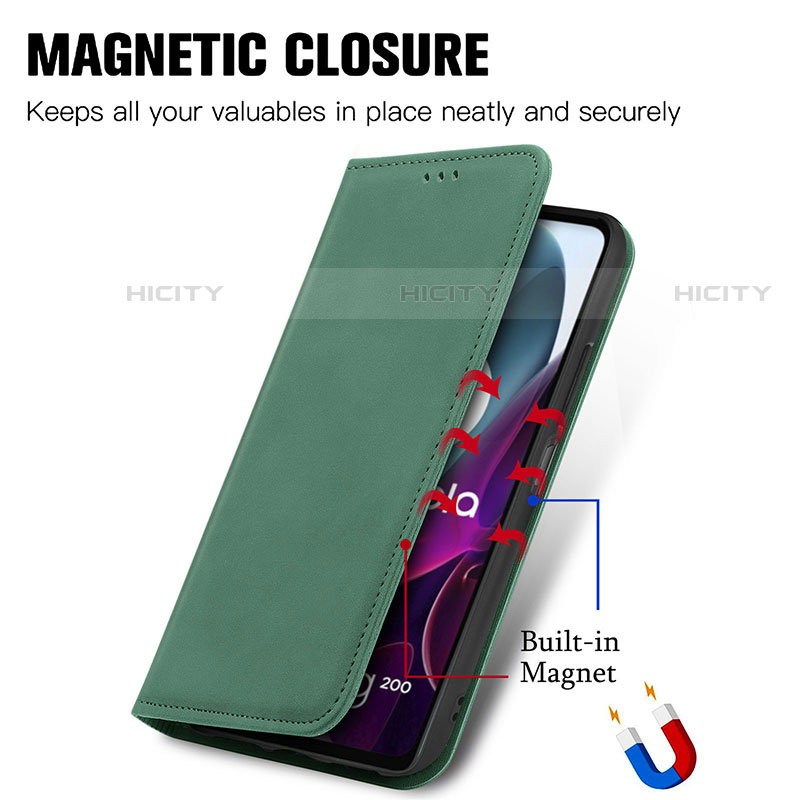 Handytasche Stand Schutzhülle Flip Leder Hülle S04D für Motorola Moto Edge S30 5G groß