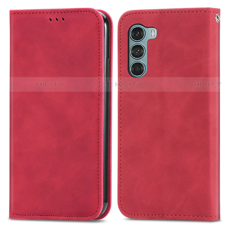 Handytasche Stand Schutzhülle Flip Leder Hülle S04D für Motorola Moto Edge S30 5G Rot Plus