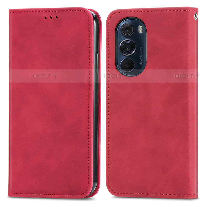 Handytasche Stand Schutzhülle Flip Leder Hülle S04D für Motorola Moto Edge X30 5G Rot