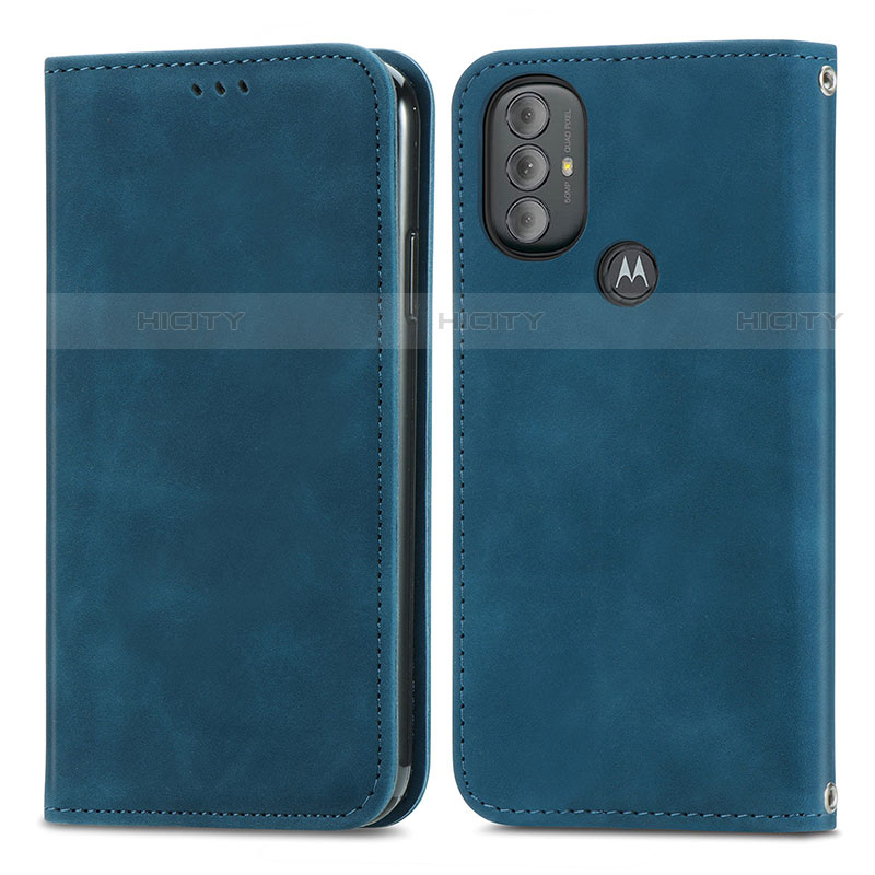 Handytasche Stand Schutzhülle Flip Leder Hülle S04D für Motorola Moto G Play (2023) Blau