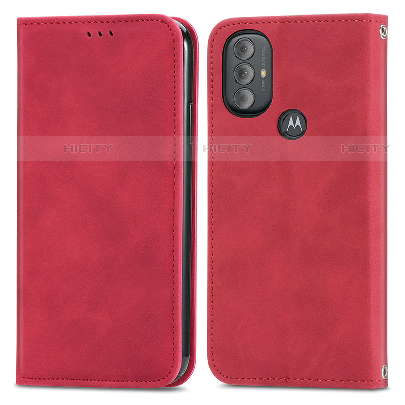 Handytasche Stand Schutzhülle Flip Leder Hülle S04D für Motorola Moto G Play (2023) Rot