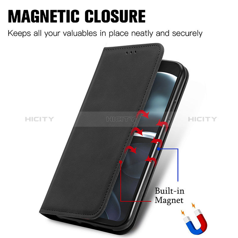 Handytasche Stand Schutzhülle Flip Leder Hülle S04D für Motorola Moto G14