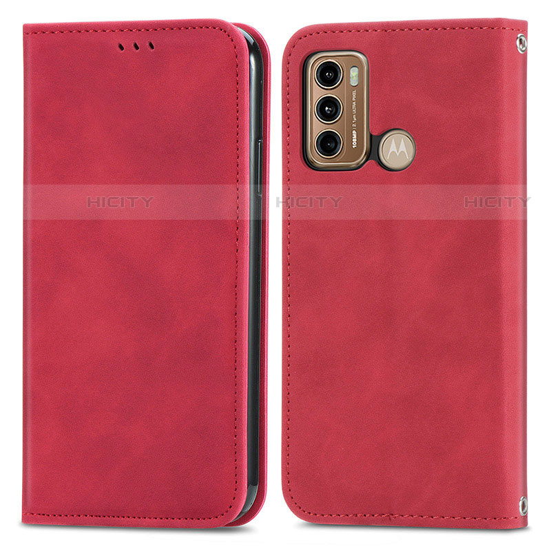 Handytasche Stand Schutzhülle Flip Leder Hülle S04D für Motorola Moto G40 Fusion Rot