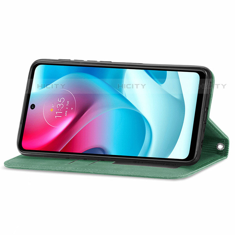 Handytasche Stand Schutzhülle Flip Leder Hülle S04D für Motorola Moto G60s