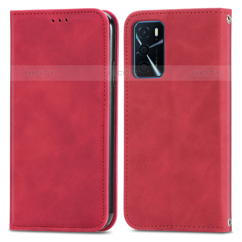 Handytasche Stand Schutzhülle Flip Leder Hülle S04D für Oppo A16s Rot