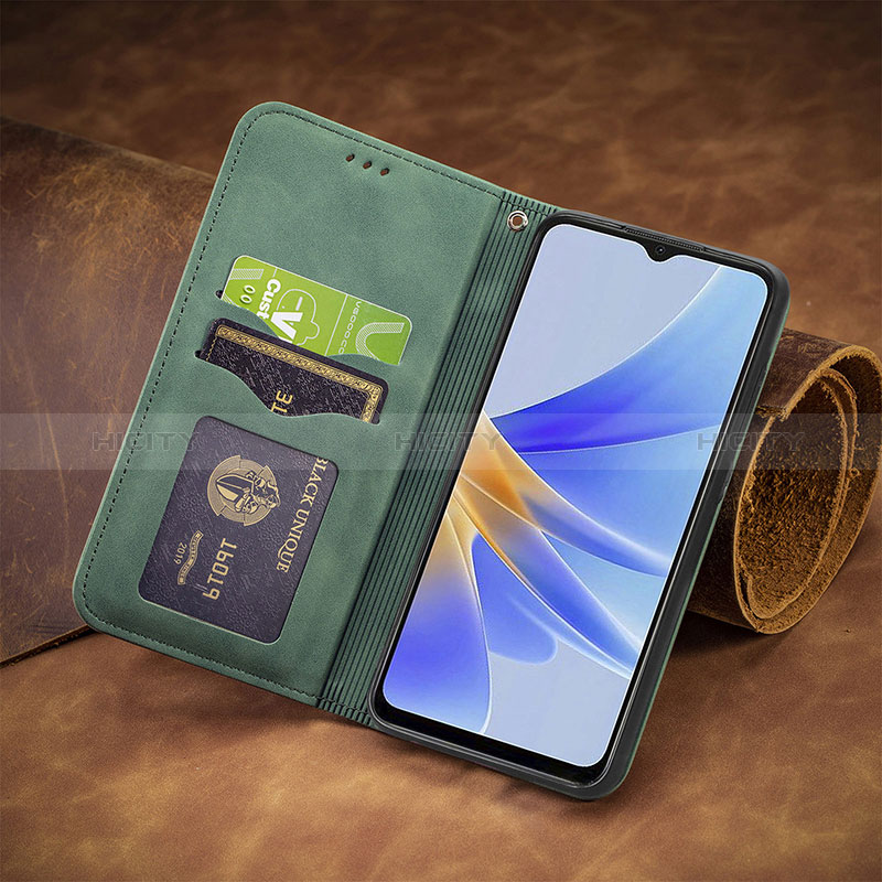 Handytasche Stand Schutzhülle Flip Leder Hülle S04D für Oppo A17