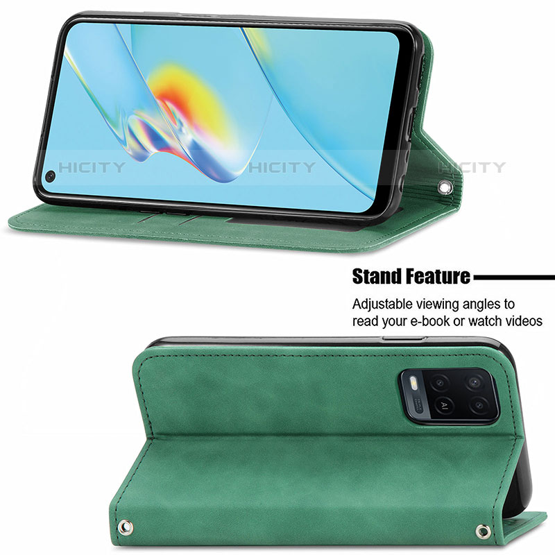 Handytasche Stand Schutzhülle Flip Leder Hülle S04D für Oppo A54 4G groß