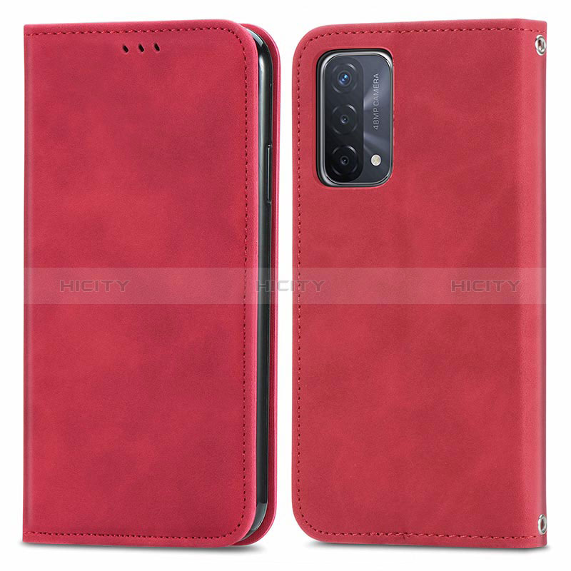 Handytasche Stand Schutzhülle Flip Leder Hülle S04D für Oppo A54 5G Rot