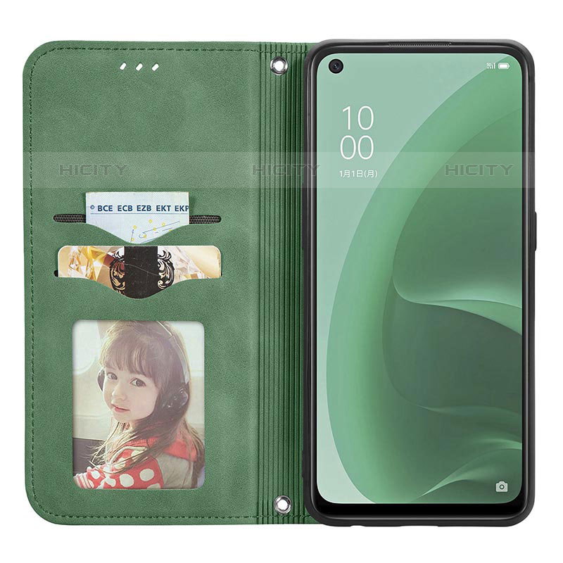 Handytasche Stand Schutzhülle Flip Leder Hülle S04D für Oppo A55S 5G groß