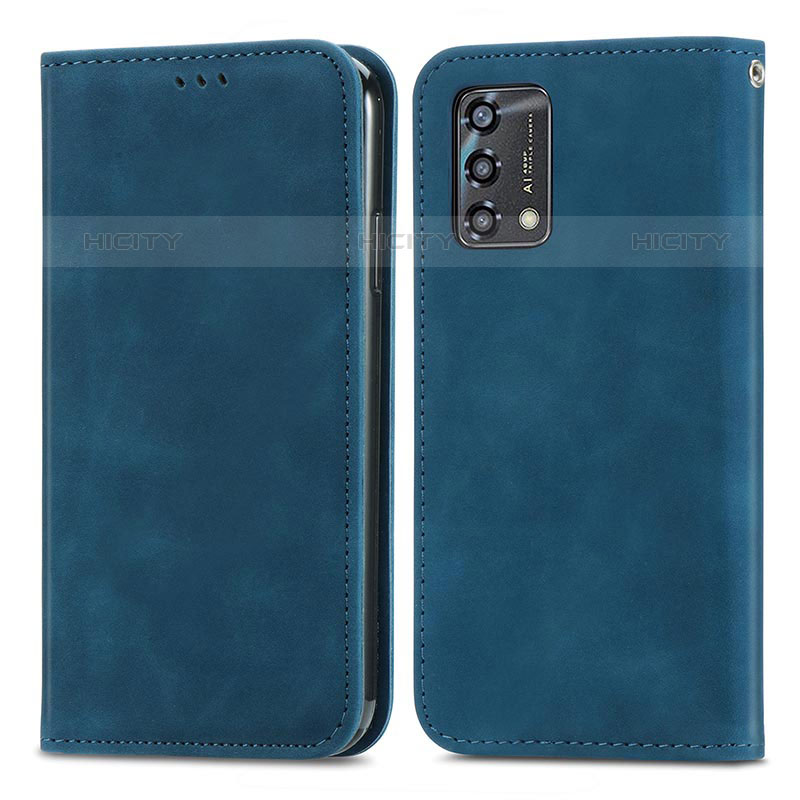 Handytasche Stand Schutzhülle Flip Leder Hülle S04D für Oppo A74 4G Blau Plus