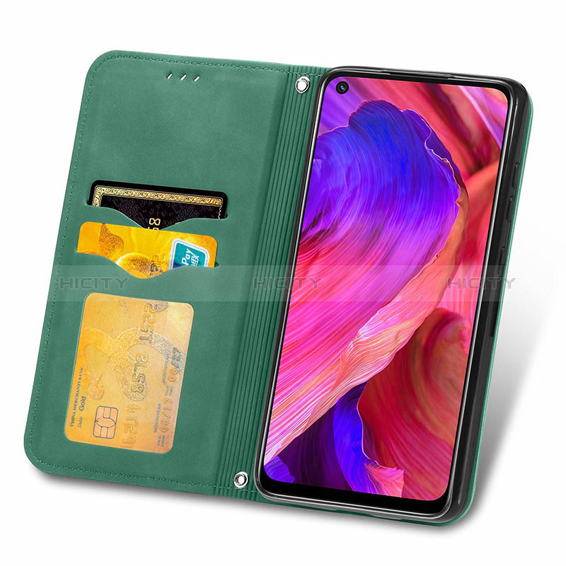 Handytasche Stand Schutzhülle Flip Leder Hülle S04D für Oppo A74 5G groß