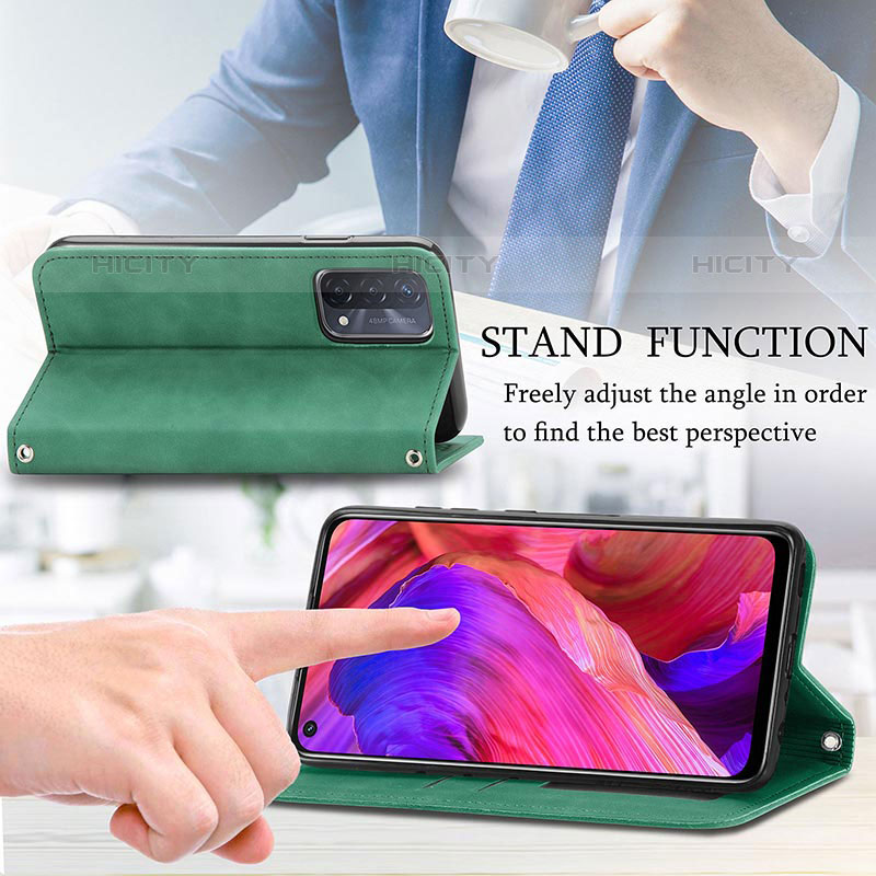 Handytasche Stand Schutzhülle Flip Leder Hülle S04D für Oppo A93 5G groß