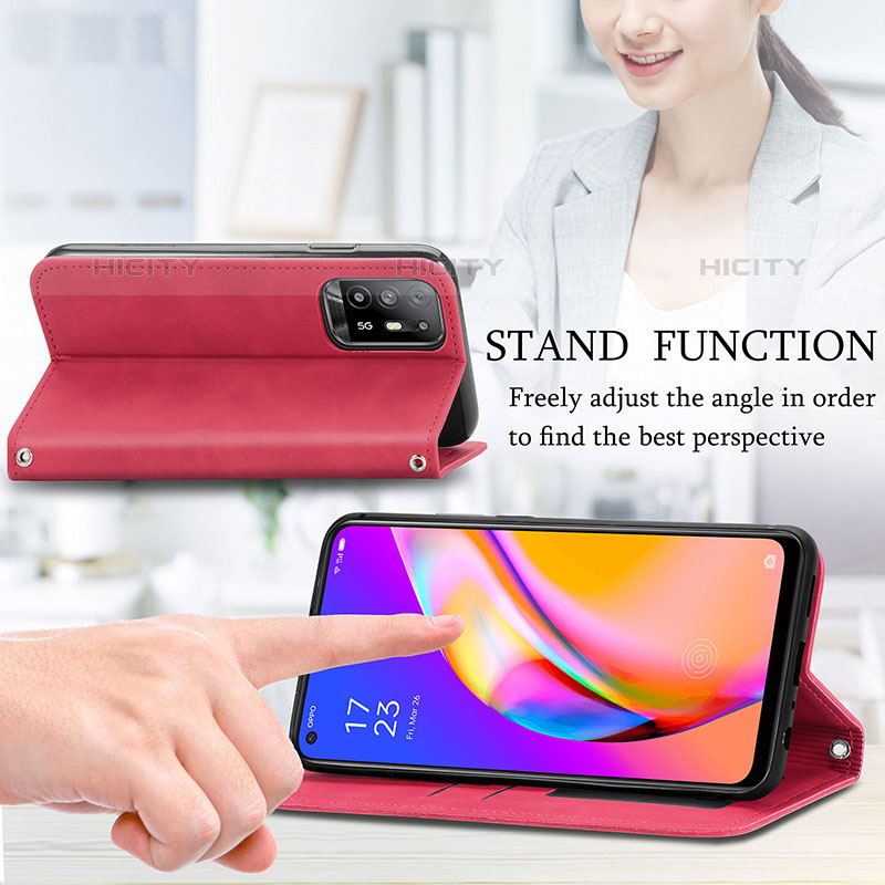 Handytasche Stand Schutzhülle Flip Leder Hülle S04D für Oppo A94 5G