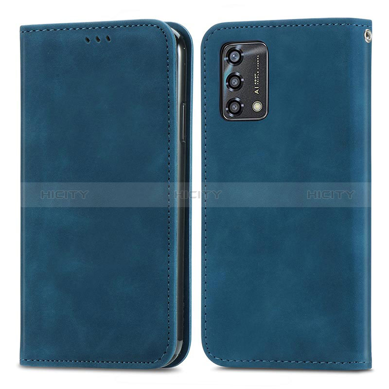 Handytasche Stand Schutzhülle Flip Leder Hülle S04D für Oppo A95 4G Blau Plus