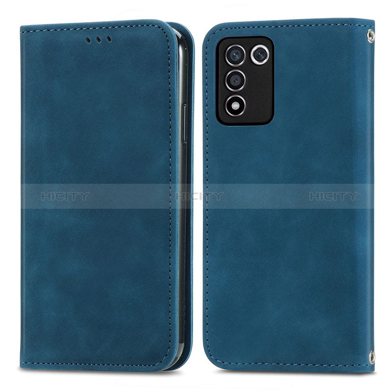 Handytasche Stand Schutzhülle Flip Leder Hülle S04D für Oppo K9S 5G Blau