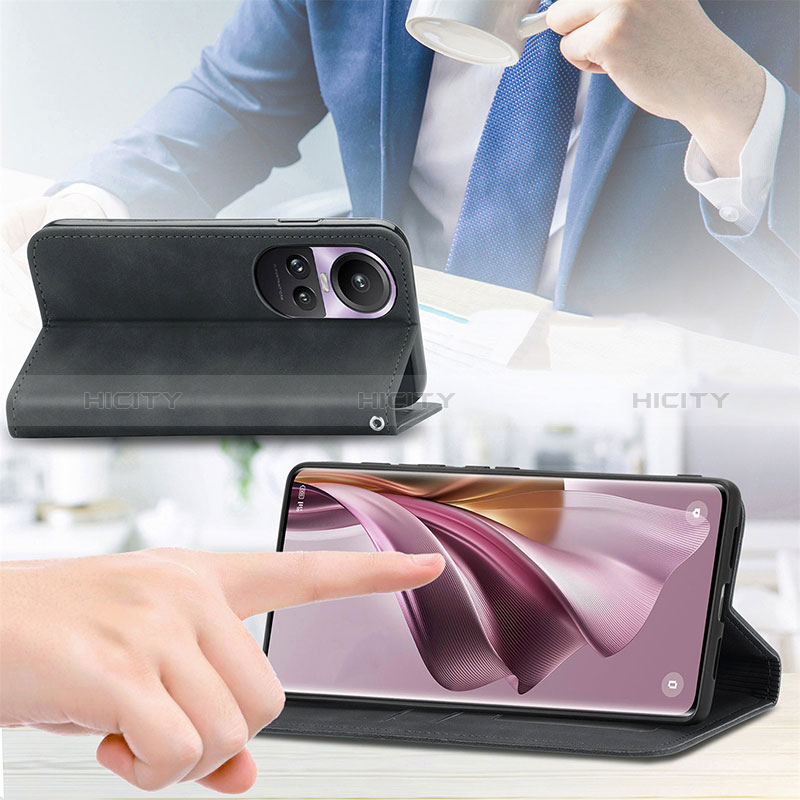 Handytasche Stand Schutzhülle Flip Leder Hülle S04D für Oppo Reno10 5G