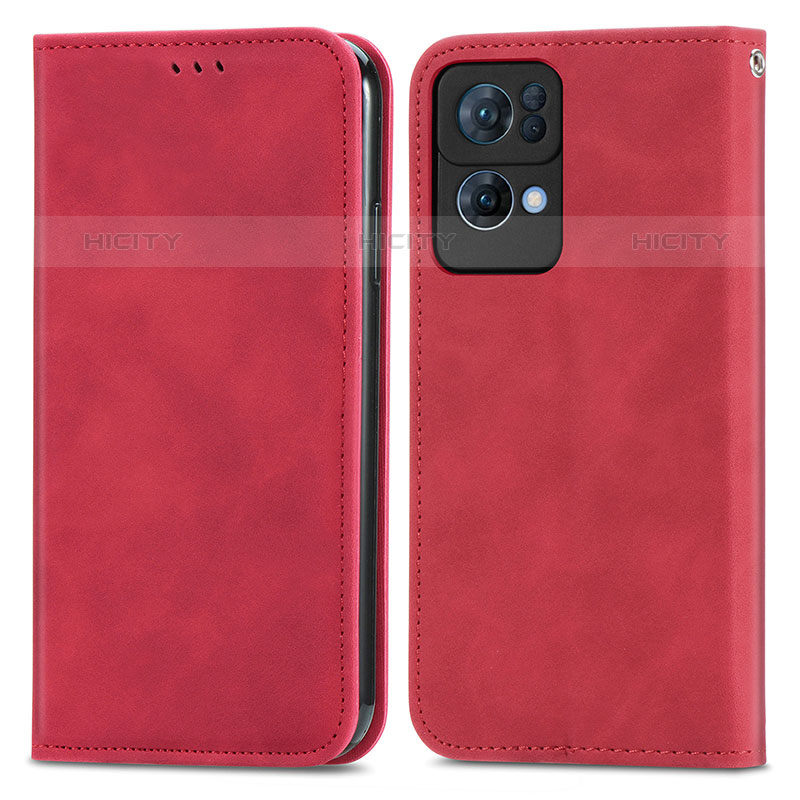 Handytasche Stand Schutzhülle Flip Leder Hülle S04D für Oppo Reno7 Pro 5G Rot