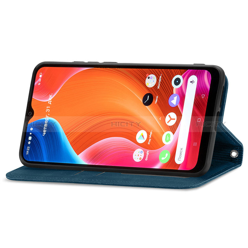 Handytasche Stand Schutzhülle Flip Leder Hülle S04D für Realme C11 (2021) groß