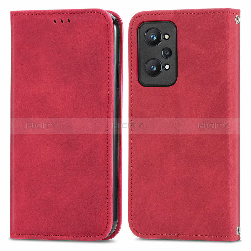 Handytasche Stand Schutzhülle Flip Leder Hülle S04D für Realme Q5 Pro 5G Rot Plus