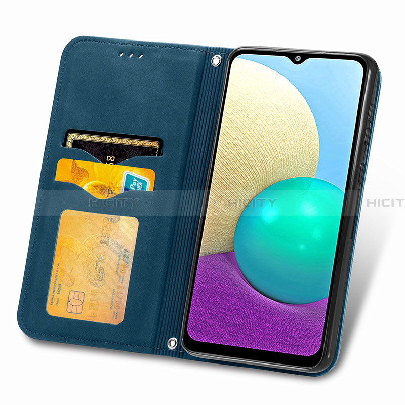 Handytasche Stand Schutzhülle Flip Leder Hülle S04D für Samsung Galaxy A02