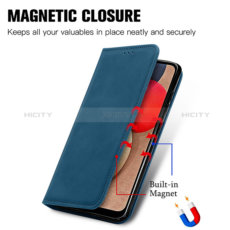 Handytasche Stand Schutzhülle Flip Leder Hülle S04D für Samsung Galaxy A02s