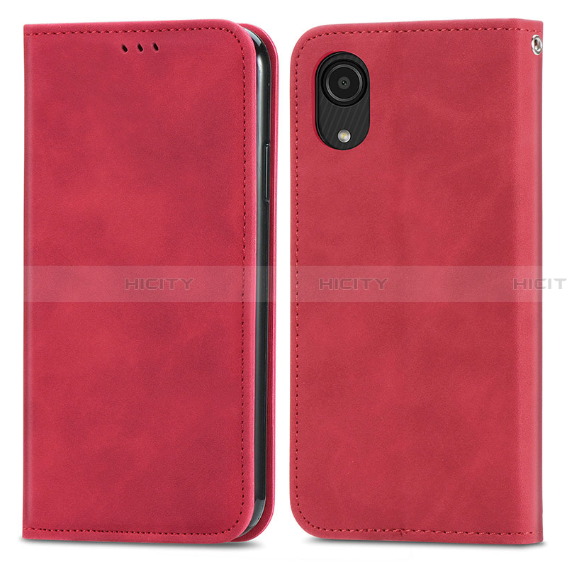 Handytasche Stand Schutzhülle Flip Leder Hülle S04D für Samsung Galaxy A03 Core Rot