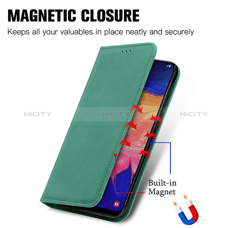 Handytasche Stand Schutzhülle Flip Leder Hülle S04D für Samsung Galaxy A10