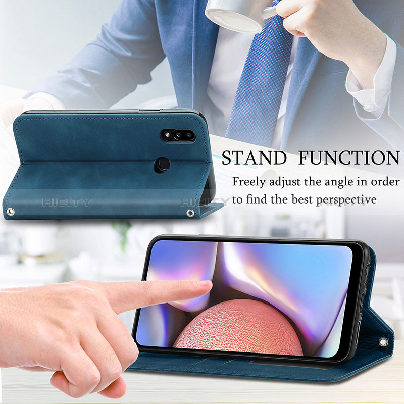 Handytasche Stand Schutzhülle Flip Leder Hülle S04D für Samsung Galaxy A10s groß