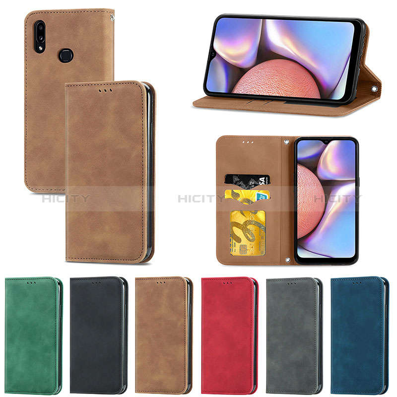 Handytasche Stand Schutzhülle Flip Leder Hülle S04D für Samsung Galaxy A10s groß