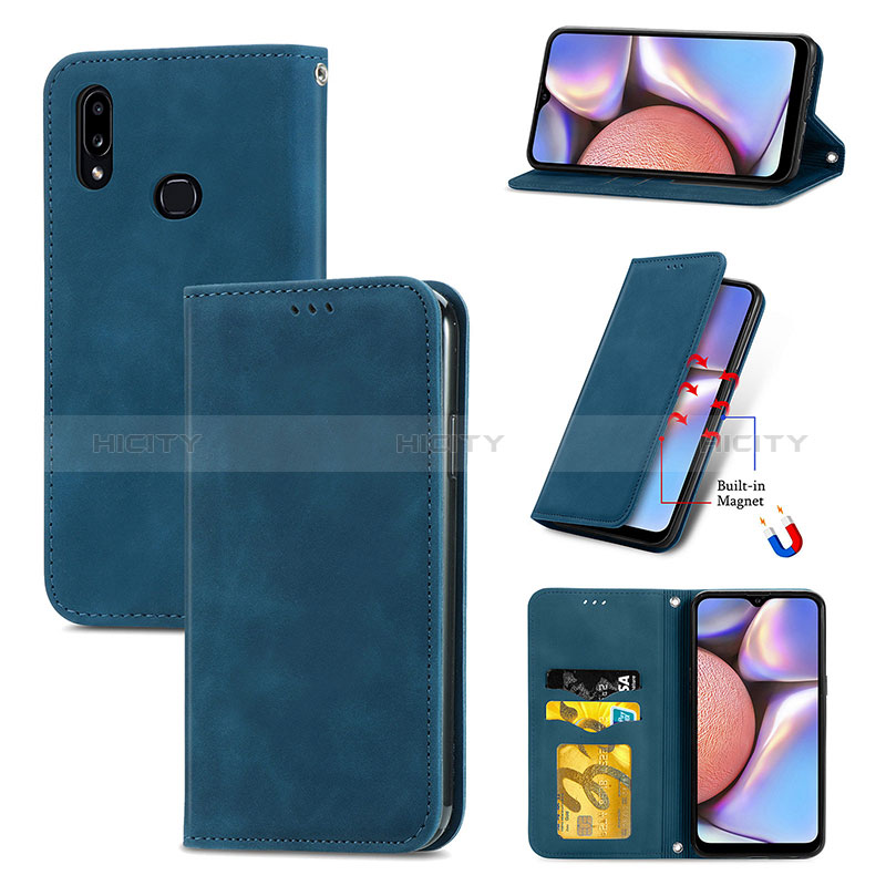 Handytasche Stand Schutzhülle Flip Leder Hülle S04D für Samsung Galaxy A10s groß