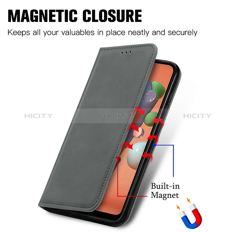 Handytasche Stand Schutzhülle Flip Leder Hülle S04D für Samsung Galaxy A11