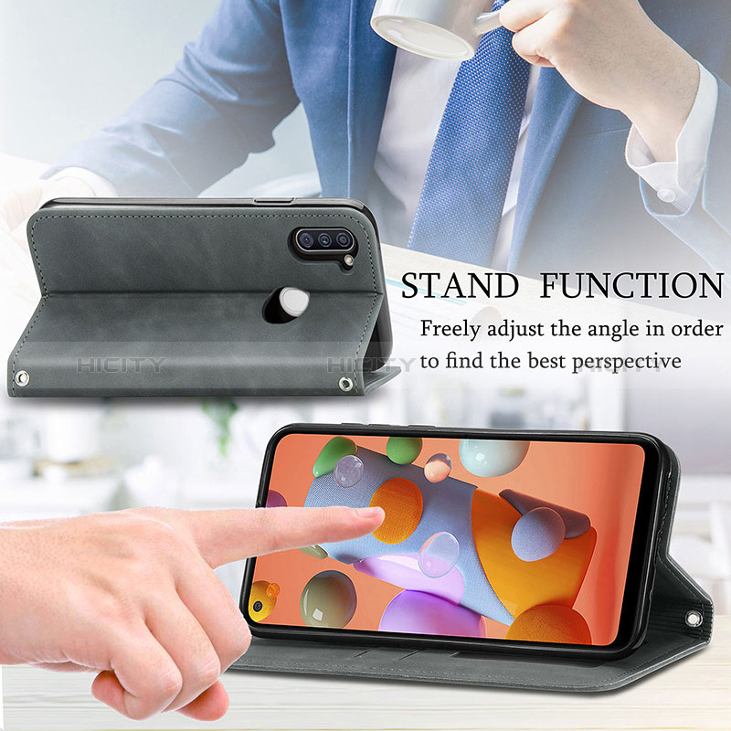 Handytasche Stand Schutzhülle Flip Leder Hülle S04D für Samsung Galaxy A11